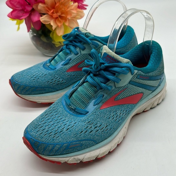 Brooks Turquoise Orange GTS Running Shoes Size 8 BRK7623 - Picture 1 of 7